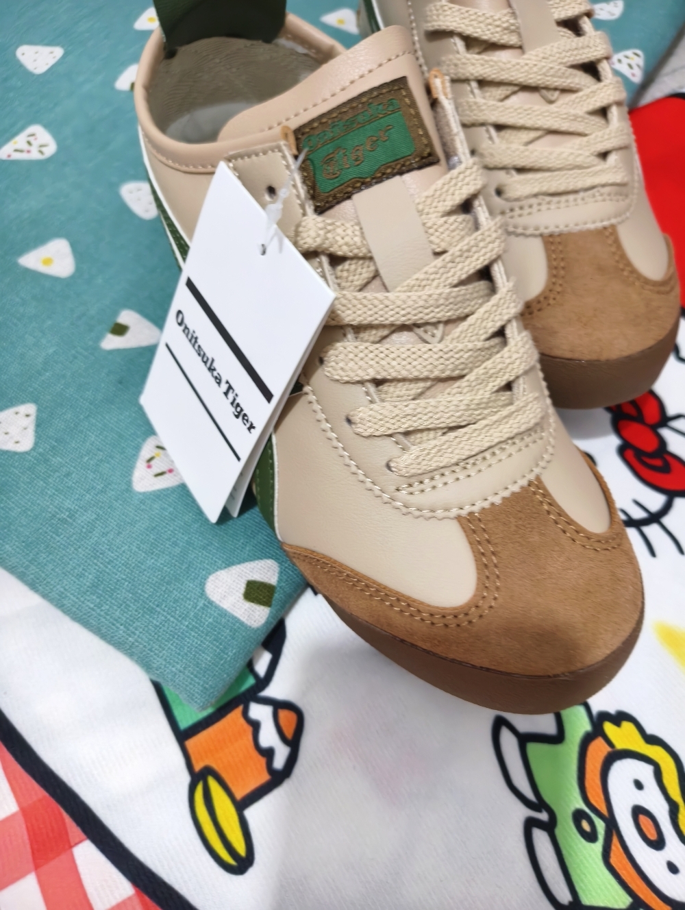 NEW Onitsuka Tiger Tokuten Beige Green Men’s Shoes - Picture 5 of 7